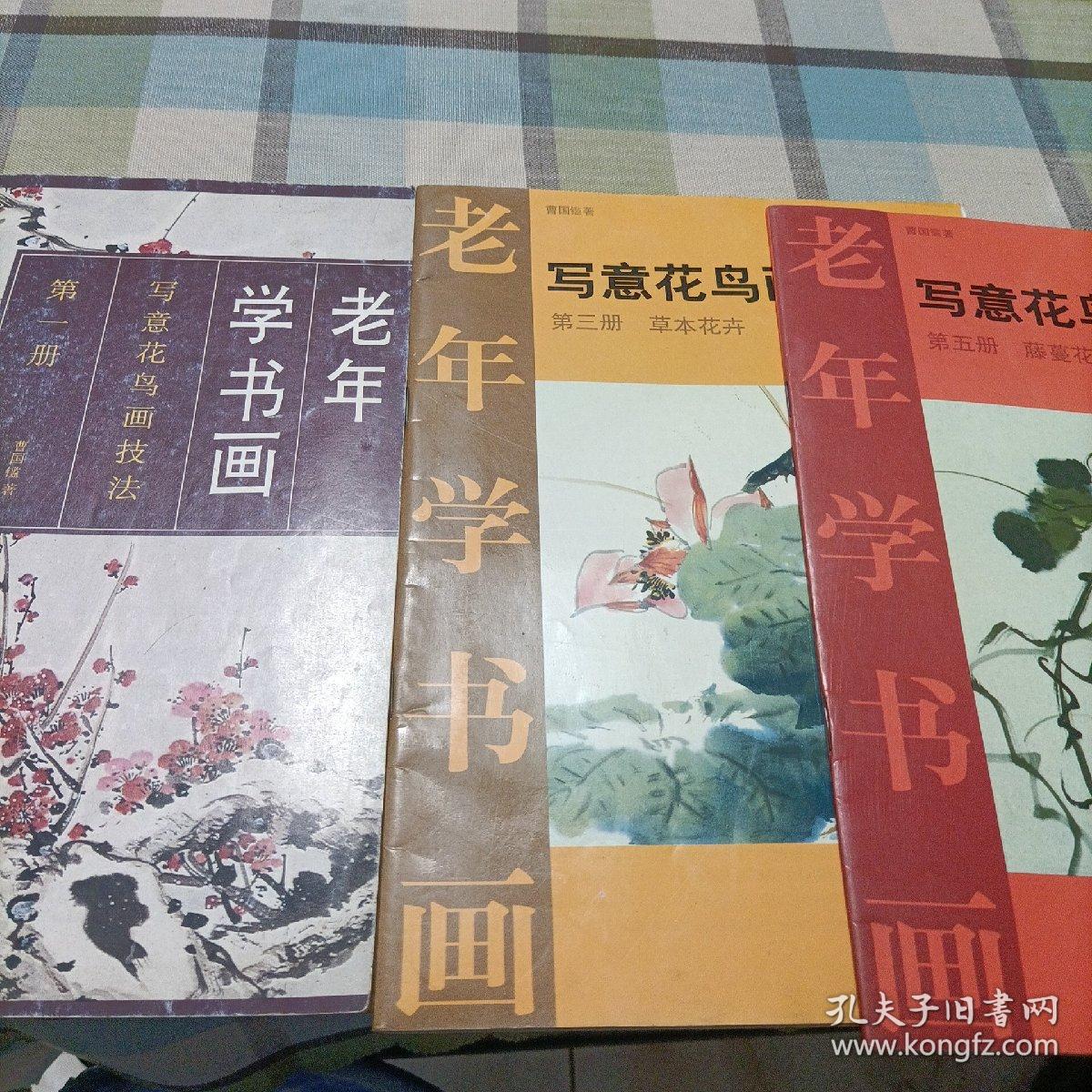 老年学书画：写意花鸟画技法《第一册》（第三册 草本花卉）《第五册  藤蔓花卉》