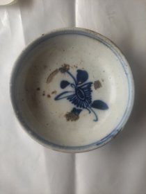 清未青花小碟，品相如图，包老包真。