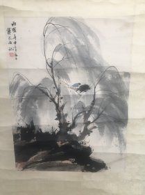 【保证手绘】傅抱石，被誉为“当代画圣”。《山水》，画的灵动传神，用笔凝练老到。我们把此拍品标注“手绘工艺品”，不保真，有任何异议请先咨询。欢迎各位出价！