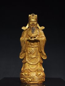 铜 鎏金 【财神爷】 佛像造像 尺寸：高60厘米 宽20厘米 厚18厘米 重10.98公斤