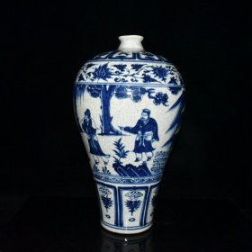 元青花开片人物故事梅瓶【44×25.5cm】