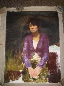 著名油画家，教授，中国美协会员徐芒耀人物油画。