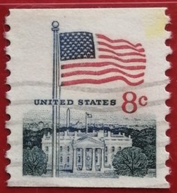 袁袁收藏美国邮票 1968-1971年 国旗 白宫 卷筒 5-5 信销