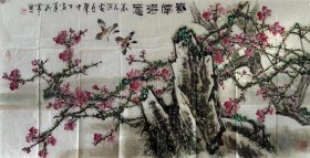 【终身保真字画】王义常 137X68cm！ 1949年生。现为中国美术家协会天津分会会员，中国文联书画艺术交流中心会员，天津市政协书画研究会会员，天津东方画馆理事，多年从事美术创作和教学早年曾得著名画家孙其峰、穆仲芹、梁琦、黄克、于化鲤等老师指教,以花乌为主兼工山水