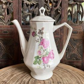古董老茶壶印花陶瓷茶具怀旧收藏摄影道具摆件花瓶花盆切割tp