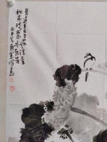 保真书画，河南花鸟画研究会副会长，赵东军国画作品一幅135×68cm软片，現爲國家一級美術師，中國美術家協會會員、中國當代書畫研究會名譽會長，河南省花鳥畫研究會副會長、河南省書畫院特聘畫家、洛陽書畫院副院長、洛陽市花鳥畫藝委會顾问、享受政府特殊津貼優秀專家。