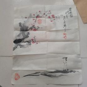 著名书画家 蒋义海 （赏梅图）43/35cm  保真