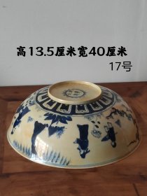旧藏永乐年制青花人物薄胎大碗