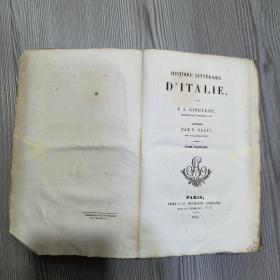 意大利文学史 毛边本 1834年出版 罕见 Histoire Litteraire D'Italie De PL Ginguene Continuee Par F. Salfi - Tome Dixieme