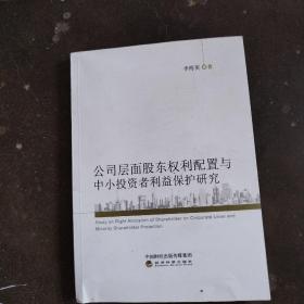 公司层面股东权利配置与中小投资者利益保护研究