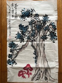 老字画 八九十年代 孙继英国画精品 苍苍古柏 三尺软片未裱