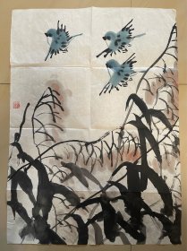 花鸟画 国画 字画 水墨 写意 纯手绘 书画 条幅 竖版 软片 作品