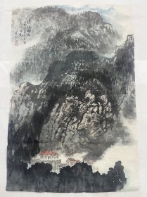 画家关松房山水一幅尺寸85×58