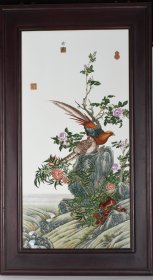 清乾隆珐琅彩花鸟瓷板