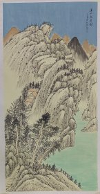 吴秋雨 中美协 青绿山水画 溪山幽居图 保真国画