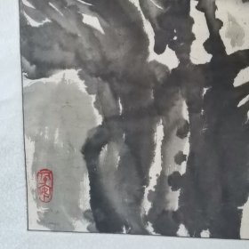 国画：辽宁文化名人，著名摄影家、画家，陈秀庆，大幅作品《雨荷》