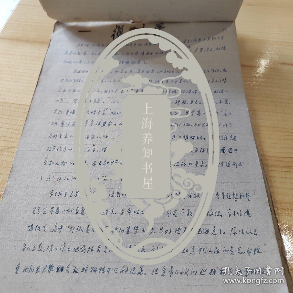 复旦大学教授解放初期历史手稿，五四运动篇幅，涉及胡适，陈独秀蔡元培等人