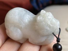 和田玉貔貅 白玉 手把件