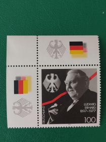 德国邮票 西德1997年联邦总理 厄尔哈诞生百年 1全新