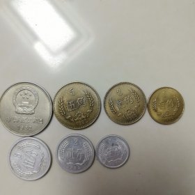 1982年长城币，共七枚。
