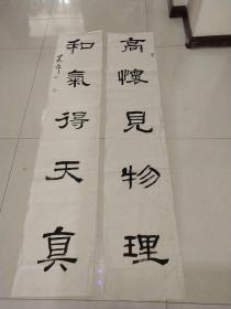 陕西省洛南县人民法院《王新洛》楹联作品一幅，尺寸178×35，C402