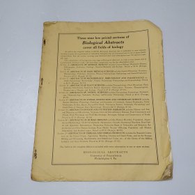 these nine low priced sections of biological abstracts cover all fields of biology