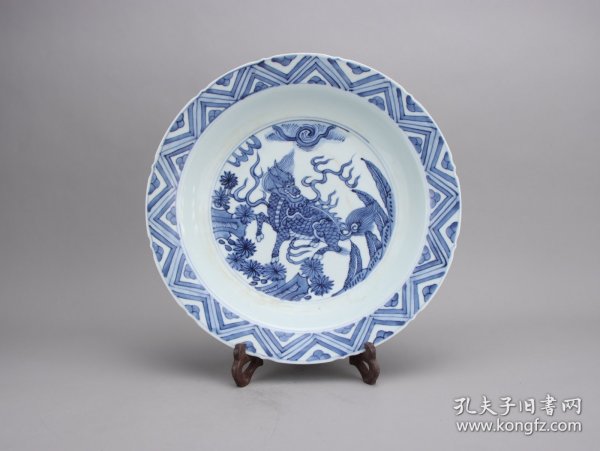 万历青花麒麟盘