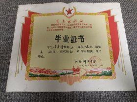 苏州教育资料:1973年吴县浒关中学毕业证书