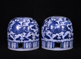 元青花麒麟纹蒙古包，高19×19厘米