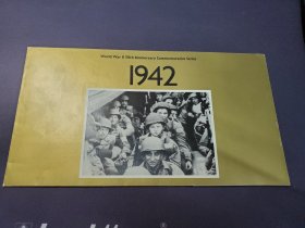 美国92年印第安纳州发行二战50周年邮票原装封套全新上品