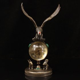纯铜镶宝大展宏图钟表      
重706克  高21厘米  宽11.5厘米