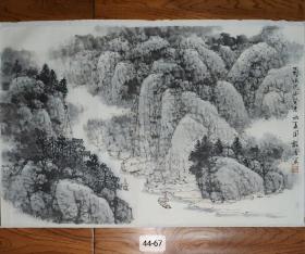 常熟山水画名家周韫淦 蜀水巴山图 画心未裱 真迹