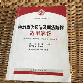 司法解释理解与适用配套丛书：新刑事诉讼法及司法解释适用解答