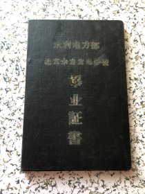 1964年北京市人,  水利电力部北京水力发电学校,  北京水力发电学校<毕业证书>校长韩冲