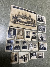 中国人民解放军第一政治学校第四期九队全体同学留影1960及军人军官照17张合售