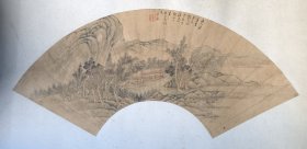 （王云泉）山水設色扇面