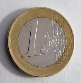 欧元硬币，西班牙版2002年1欧元双金属币
