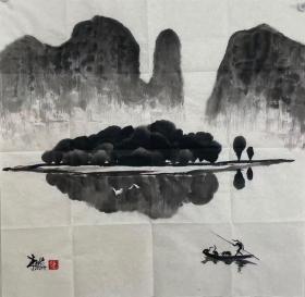 朱光忠，68X68cm！
一九四一年生于广西博白，一九八0年进修结业于广州美术学院。几十年创作了数量众多的雕塑作品，其中有金属、石材、陶艺等。规格大至十几米，小至十几公分，还创作了一批风格独特的中国山水画，曾荣获国内国际的多项荣誉。现为中国工艺美术学会雕塑委员会理事、中国美术家协会会员、中国雕塑学会会员、广西艺术学院教授。