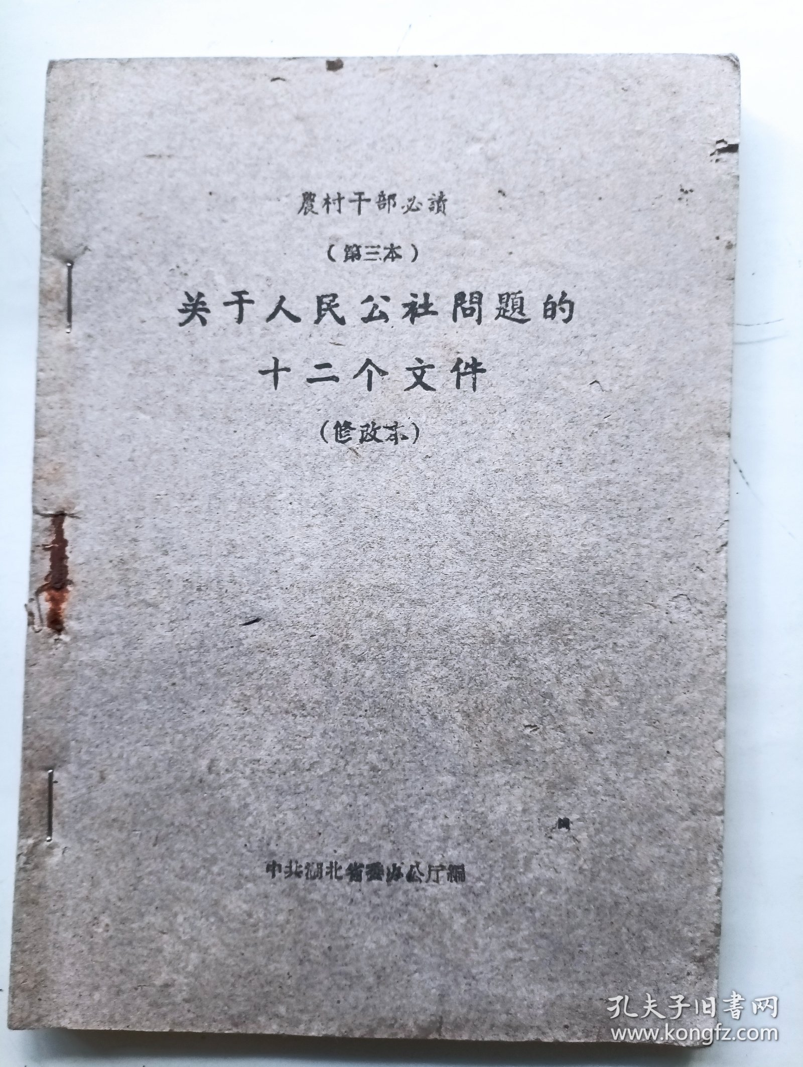 关于人民公社问题的十二个文件
