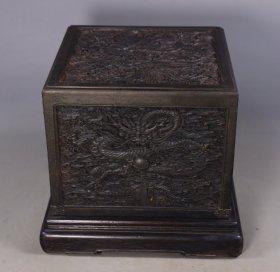 旧藏和田玉包金镶嵌龙印章