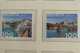 外国邮票瑞士2018欧罗巴 桥梁 建筑风景 新 2全