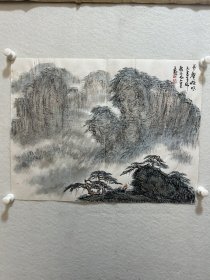 王聪国画山水，四川省美协办公室主任。四川美术家协会会员42*55cm。
王聪，男，汉族，1965年5月生于成都，四川邛崃人。自幼受父母熏陶喜爱文艺，现为中华诗词学会会员，四川省诗词协会常务理事兼诗书画专委会副主任，《诗词四川》编委，四川省美协会员。