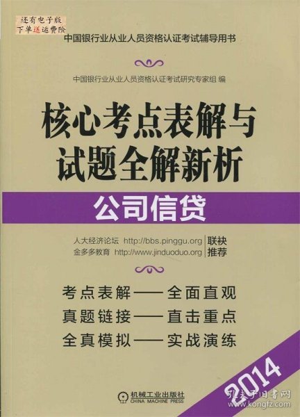 2014版中国银行业从业人员资格认证考试辅导用书·核心考点表解与试题全解新析：公司信贷