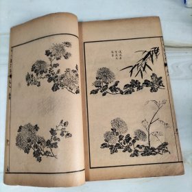 民国石印大开本《芥子园画傳二集》梅谱第三册卷五六七八（完整一册）25.5*15.2