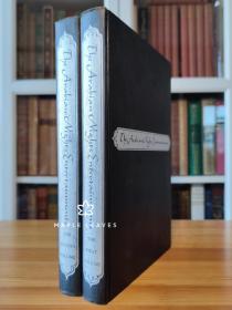 The Arabian Nights Entertainments 天方夜谭 Arthur Szyk插图 两卷 大本 1955年 Heritage Press 2.56公斤 书顶有斑，有些污渍，目录页下方有裂口，两书票贴反在后面，见图