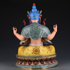 旧藏 清晚期粉彩描金藏佛 50×40厘米