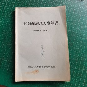 1970年纪念大事年表（供编辑工作参考）