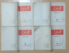 《人民日报》缩印合订本（月刊），馆藏有印章，1986.1-8，1987.12，1988.2-5，1组13本完整，品相如图，请自鉴。