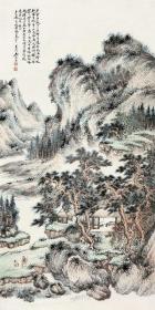 艺术微喷吴琴木 辛巳（1941）年作 深山策仗 30x60厘米