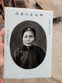 民国25年九江绘瓷名家章参禅款人物瓷板画，画工漂亮